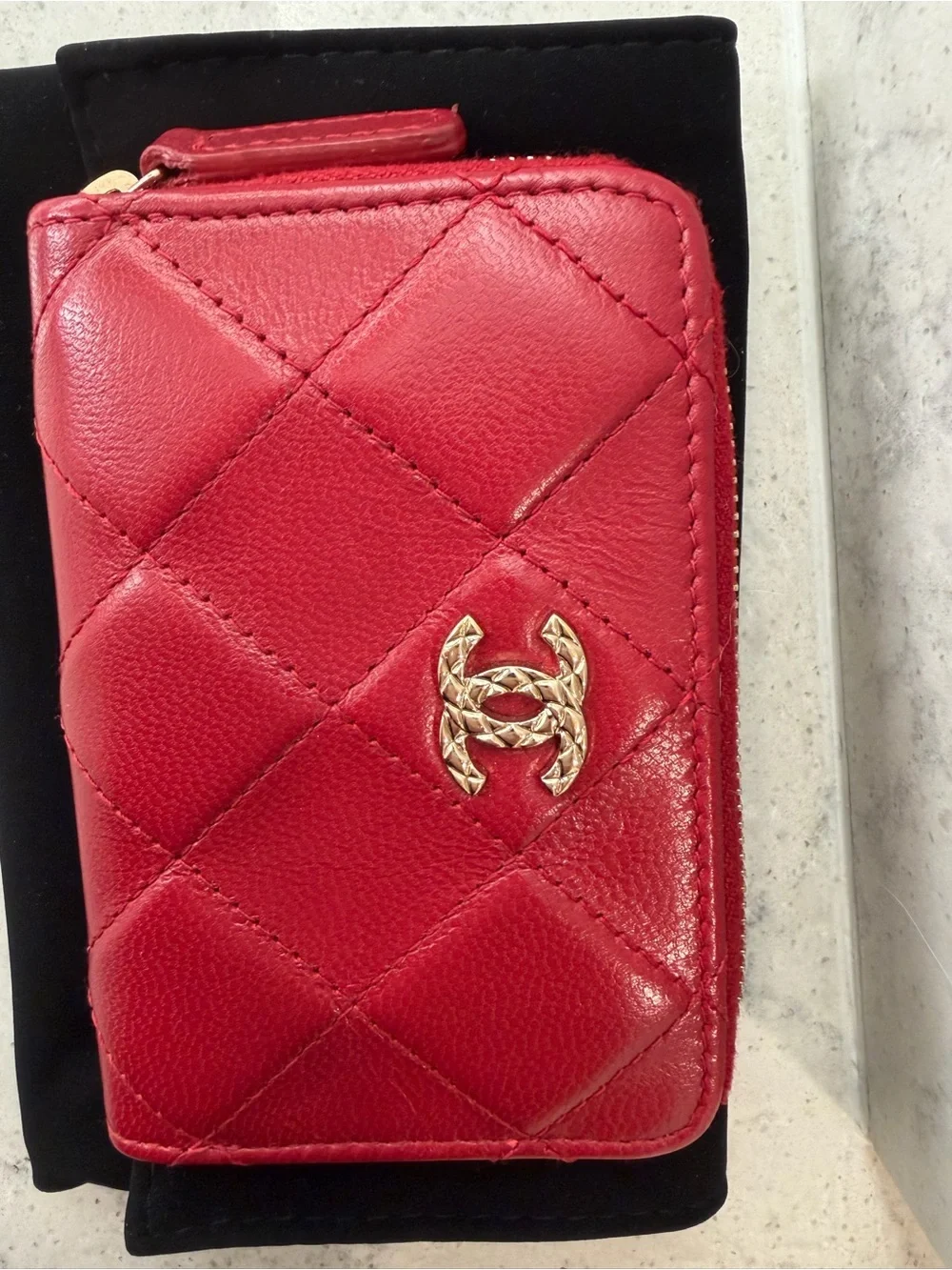 Chanel 19 Zip-Around Coin Purse Wallet - Gold Hardware